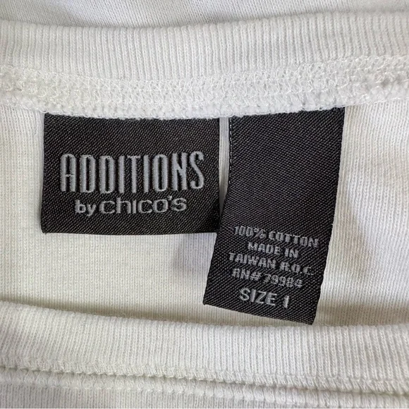 Chico’s 3 Piece Outfit Cropped Pants Cotton 3/4 Tee & Zip Front Jacket Size 1/M - Picture 15 of 15